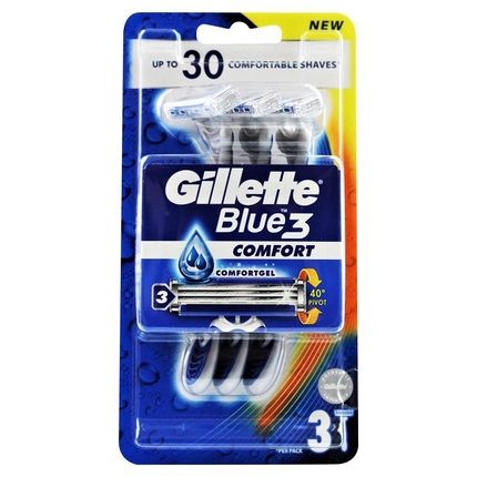 Gillette Blue 3 Disposable Razors With Aloe Lubricating Strip