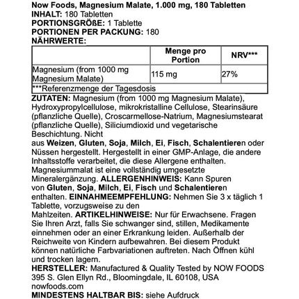 1000Mg Magnesium Malate 180 Tablets - Image 3