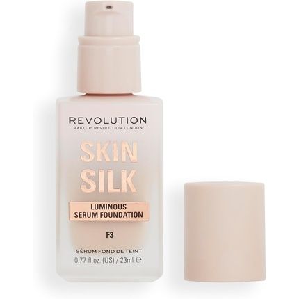 Makeup Revolution Skin Silk Serum Foundation Light To Medium Coverage With Hyaluronic Acid F3 23Ml