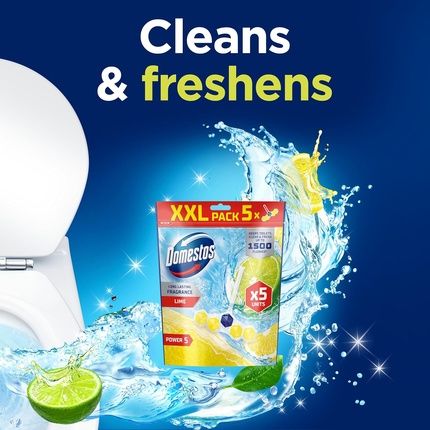 Domestos Power 5 Lime Toilet Rim Blocks Freshener - Long Lasting