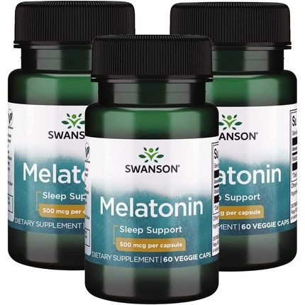 Swanson Melatonin 0.5Mg 60 Capsules Per Container Sleep Aid Vegetarian Dietary Supplement