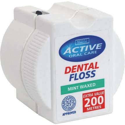 Active Oral Care Mint Dental Floss Waxed 200 Meters