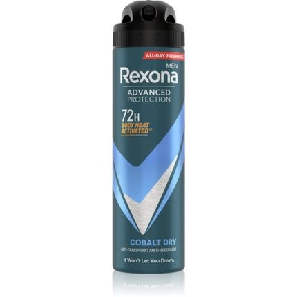 Rexona Advanced Protection Antiperspirant Spray For Men - Cobalt Dry, 150 Ml, 72-Hour Protection