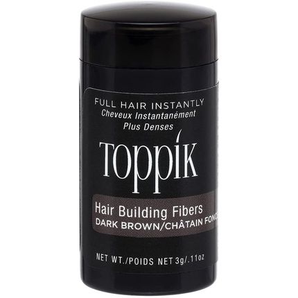 Toppik Hair Building Fibers Powder Dark Brown 3G Bottle - Instant Thinning Concealer For Men And Women