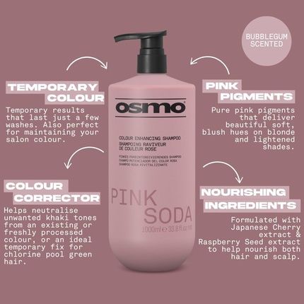 Osmo Pink Soda Colour Enhancing Shampoo With Buildable Pigment And Colour Refresh
