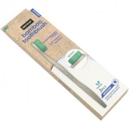 Sence 3 Piece Bamboo Toothbrush Set Medium - Sustainable And Vegan - New - Image 3