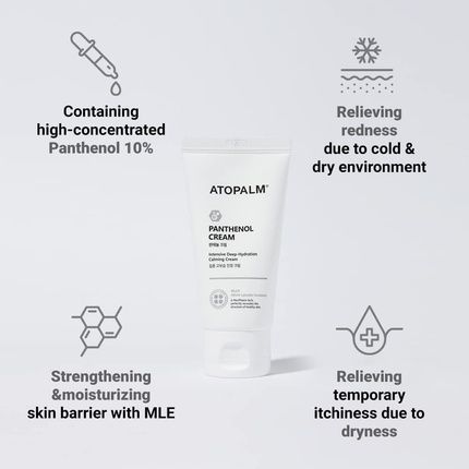 Atopalm Panthenol Cream 2.7 Fl. Oz. 80Ml Facial Moisturizer For Itchiness Relief Dry Sensitive Skin Calming Cream Long-Lasting Moisturizing Soothing Strengthening Skin Barrier Kbeauty - Image 3