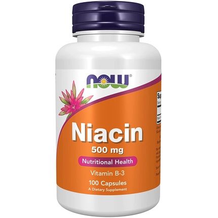 Now Supplements Niacin Vitamin B-3 500Mg Essential B-Group Vitamin 100 Capsules