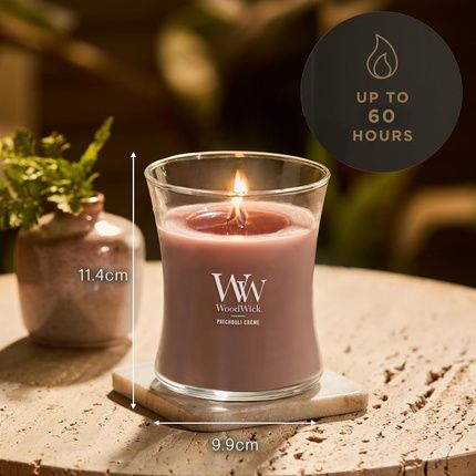 Woodwick Scented Candle With Crackling Wick Patchouli Creme Medium Hourglass - Image 3