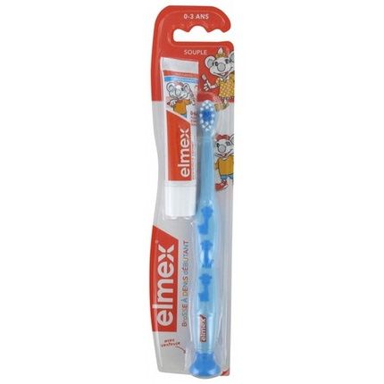 Elmex Beginner Soft Toothbrush For 0-3 Years With Mini Anti-Caries Toothpaste For 0-6 Years