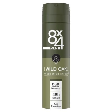 8X4 Men Wild Oak Deodorant Spray With Masculine Woody Scent 150Ml