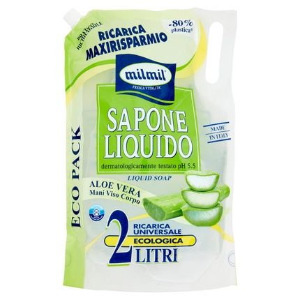 Mil Mil Liquid Soap Aloe Vera Universal Eco-Friendly Refill 2 Liters