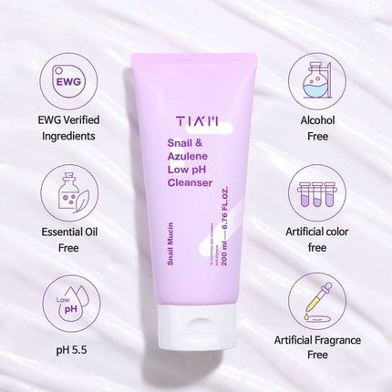 Tiam Snail & Azulene Low Ph Cleanser Foaming Face Wash & Gentle Cleanser