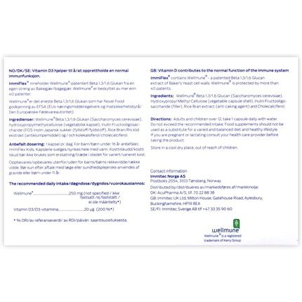 Immiflex Clinically Proven Betaglucan Supplement 30 Vegetarian Capsules With Vitamin D 30 Count