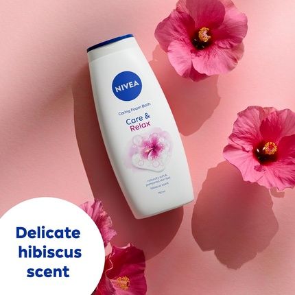 Nivea Caring Foam Relax Shower & Bath Foam 750Ml Nourishing Bath Cream - Image 3