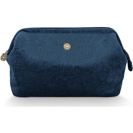 Pip Studio Extra Large Velvet Cosmetic Bag Quilted Days Blue