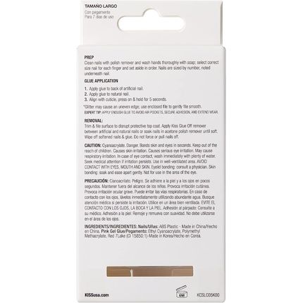 Kiss Classy Nails Collection Be-You-Tiful Long Length Coffin Shaped Fake Nails 28 False Nails Nail Glue Nail File And Manicure Stick 1 Count - Image 3