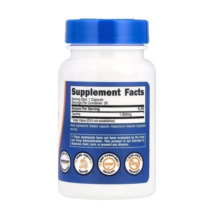 Nutricost Taurine Supplement 1000 Mg 30 Capsules
