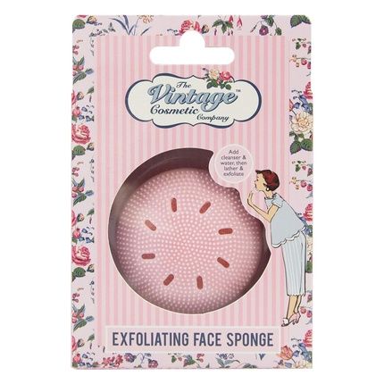 The Vintage Cosmetic Company Exfoliating Face Sponge With Silicone Bristles Gentle On Skin Skincare Accessory Pink Design