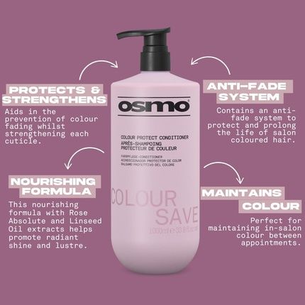 Osmo Colour Save Conditioner With Vitamin E And Uv Filters - Anti-Fade For Coloured Hair