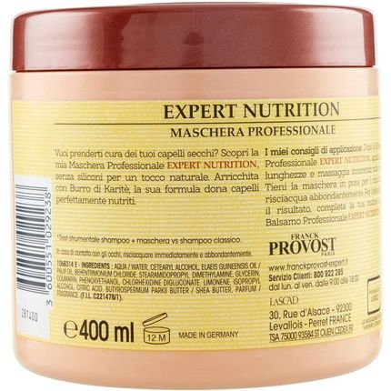 Franck Provost Professional Expert Nutrition Mask With Shea Butter For Nourished Hair 400Ml - Image 3