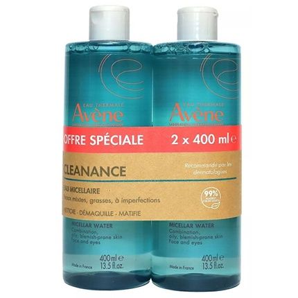 Avne Set Of Micellar Waters For Oily And Acneprone Skin Cleanance 2 X 400 Ml