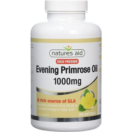 Natures Aid Evening Primrose Oil 1000Mg Cold Pressed Omega-6 Gla 180 Softgel Capsules