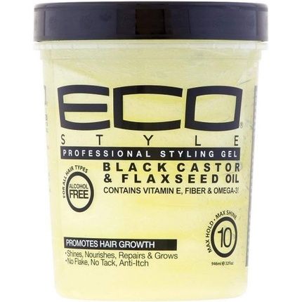 Eco Styler Black Castor And Flaxseed Oil Gel 32Oz