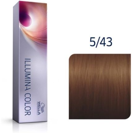 Wella Illumina Permanent Hair Color 5/43 Light Red Gold Brown 60Ml - Image 3
