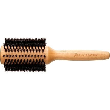 Olivia Garden Bamboo Touch Brush Eco-Conscious Round Bamboo Touch Blowout Hair Brush With 100% Boar Bristles 40Mm