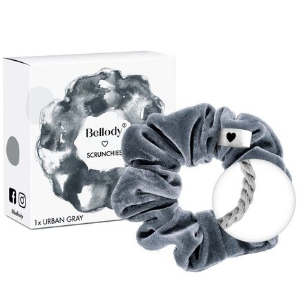 Bellody Velvet Scrunchies Strong Hold Exclusive Colors Urban Gray Hair Scrunchie In Gray