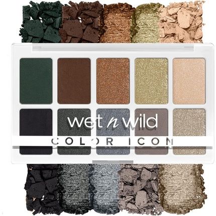 Wet N Wild Color Icon 10-Pan Eyeshadow Palette Lights Off - High Pigment Formula For Everyday Makeup