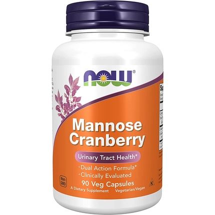 Now Mannose Cranberry Dual Action Formula Urinary Tract Health 90 Veg Capsules