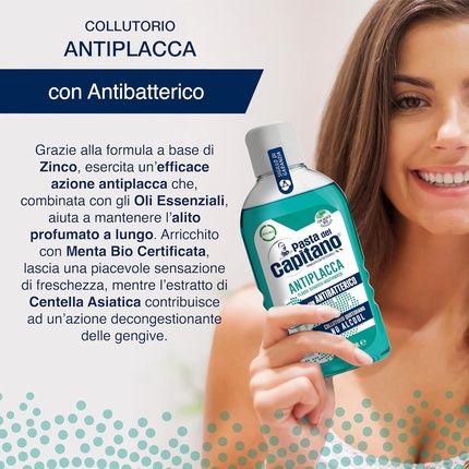 Pasta Del Capitano Antiplaque Mouthwash Alcohol-Free Daily Mouthwash