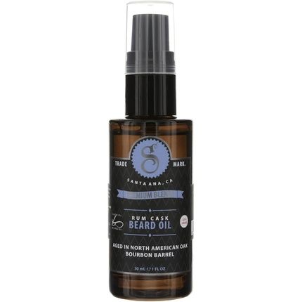 Suavecito Premium Blends Beard Oil Leave-In Conditioner For Softening Hair Hydrating Skin Eliminating Dandruff Healthy Growth Rum Cask Fragrance 1 Fl Oz