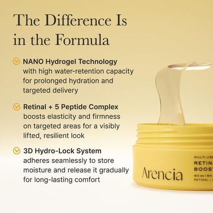 Arencia Retinal Boosting Eye Mask Hydrogel Under Eye Patches With Peptides - Image 3