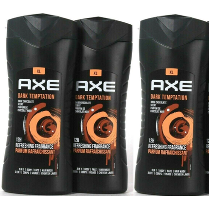 Axe Xl 13.5 Ounce Dark Temptation Dark Chocolate 3 In 1 Body Face & Hair Wash