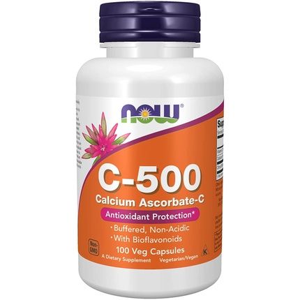 Now Vitamin C-500 Calcium Ascorbate 100 Capsules