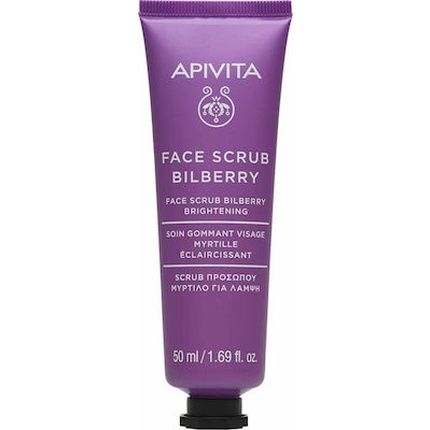 Apivita Face Scrub Bilberry Exfoliating Cream For Radiance With Blueberry 50Ml