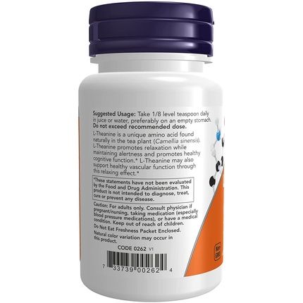 Now Foods L-Theanine Pure Powder 1Oz 28G - Image 3
