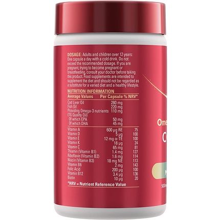 Seven Seas Cod Liver Oil Tablets Plus Multivitamins And Omega-3 90 Capsules