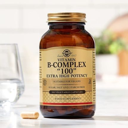 Solgar Vitamin B-Complex 100 Extra High Potency Vegetable Capsules Supports Mental Performance And Reduces Fatigue 100 Count