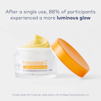 Obagi Medical Professional-C Microdermabrasion Polish + Mask 2.8 Oz Glow Boosting Exfoliator With 30% Vitamin C For Brighter Smoother Youthful Looking Skin - Image 3