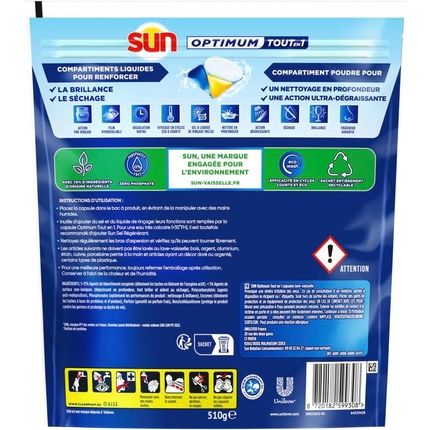 Sun Optimum Dishwasher Tablets All In 1 34 Capsules Lemon