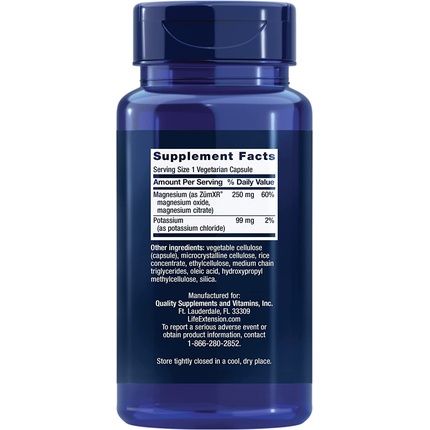 Life Extension Potassium With Extend-Release Magnesium For Blood Pressure And Vascular And Bone Health 60 Vegetarian Capsules