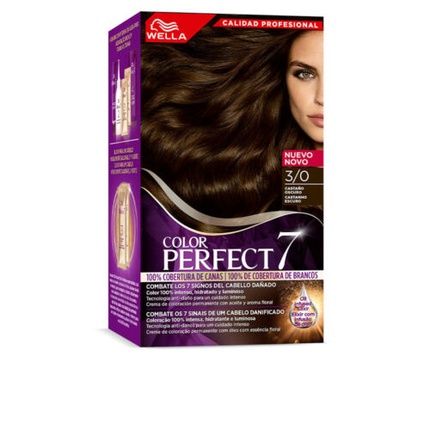 Wella Color Perfect 7 100% Cobertura De Canas #3/0-Marron Oscuro 4 U