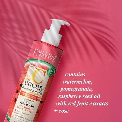 Eveline Vit C Energy Organic Booster Soothing Face Wash Gel-Oil With Red Fruit - Image 3