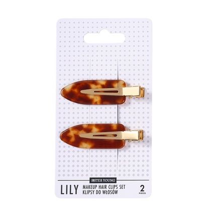 Sister Young Lily Makeup Hair Clips Set Dark Brown 2 Pieces