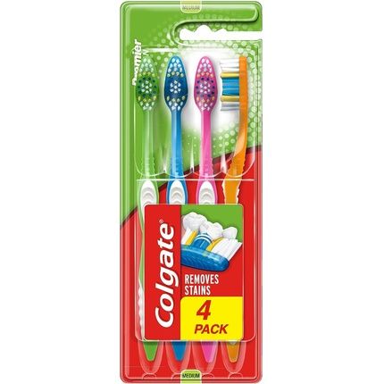 Colgate Toothbrush Premier Clean 4 Pack White