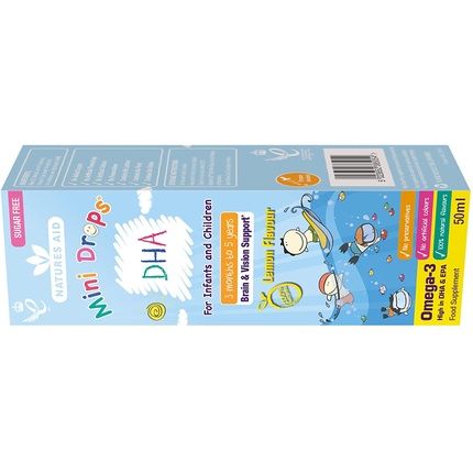 Natures Aid Dha Omega-3 Mini Drops For Infants And Children Sugar Free 50Ml